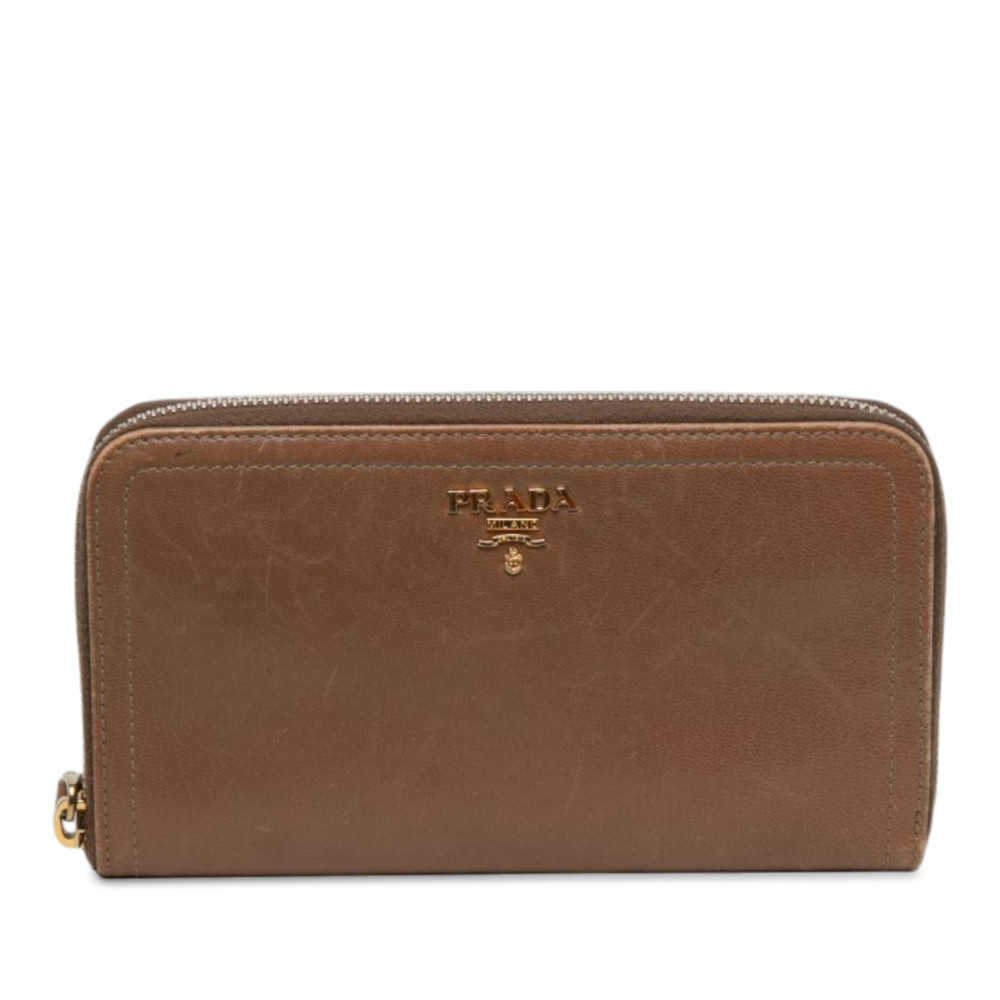 Pre-Loved Prada Leather Zip Around Long Wallet